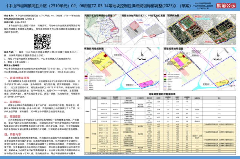 附件：《中山市坦洲镇同胜片区（2310单元）02、06街区TZ-03-14等地块控制性详细规划局部调整(2023）（草案）》批前公示.jpg