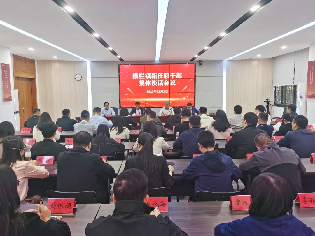 担当致远，奋楫启航！横栏开展新任职干部集体谈话