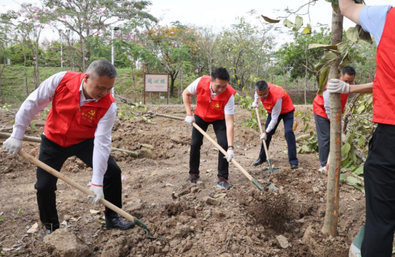 三角镇开展义务植树活动，共建绿美家园