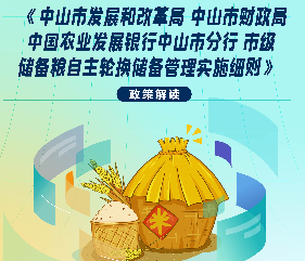 【图解】《中山市发展和改革局 中山市财政局 中国农业发展银行中山市分行市级储备粮自主轮换储备管理实施细则》