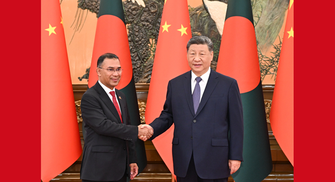 习近平会见孟加拉国总理塔里克