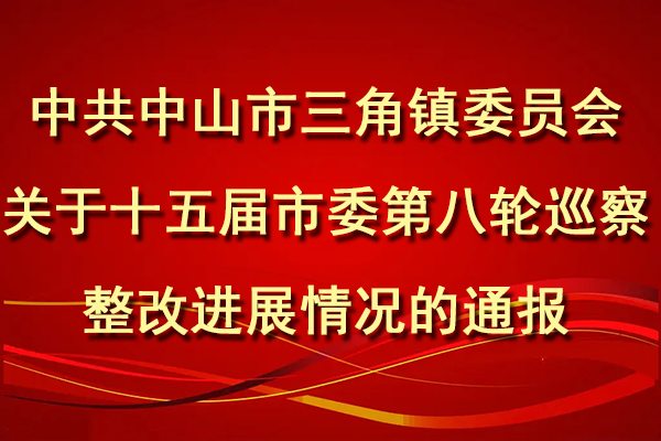 中共中山市三角镇委员会关于十五届市委第八轮巡察整改进展情况的通报