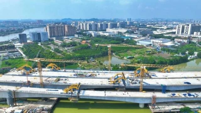 Construction site of the northern extension of the Zhongshan Eastern Outer Ring Expressway