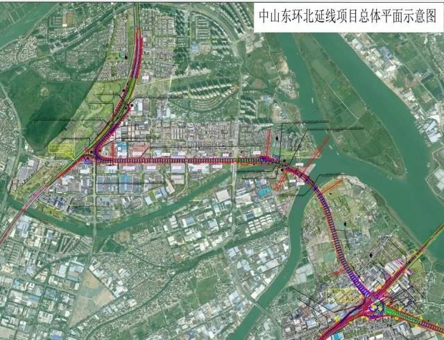 Overall layout of the northern extension of the Zhongshan Eastern Outer Ring Expressway