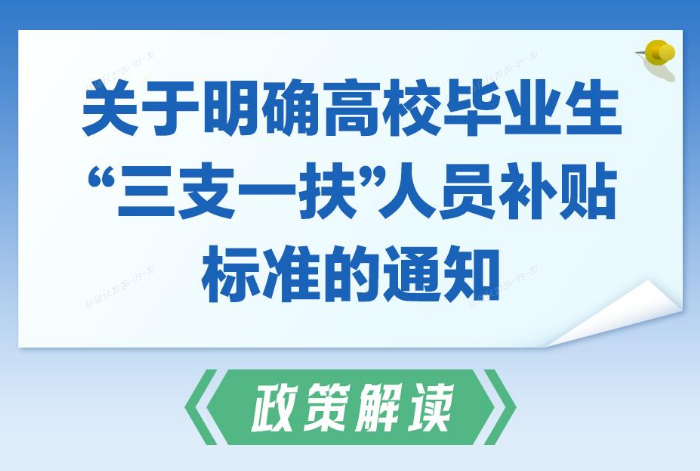 【图解】《关于明确高校毕业生“三支一扶”人员补贴标准的通知》